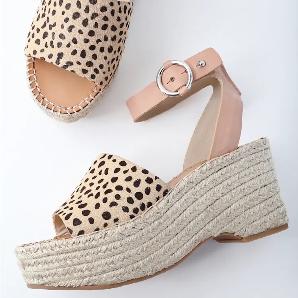 Dolce Vita Black and Cream Espadrilles with Spotted Design - Lesly